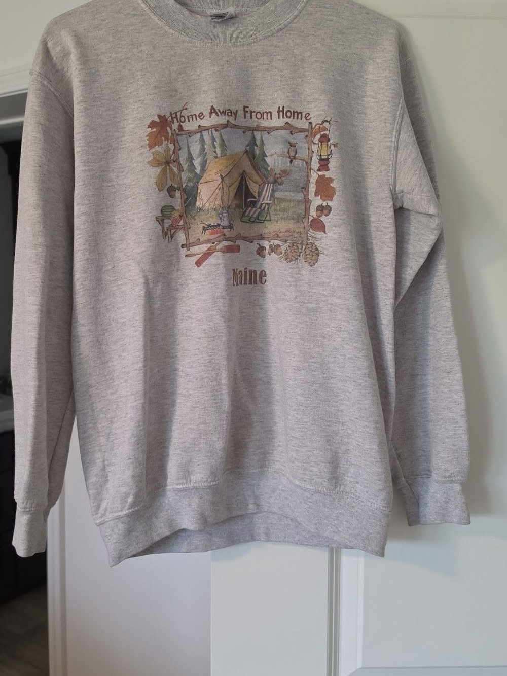 Maine 'Home Away From Home' Gray Crewneck Sweatshirt